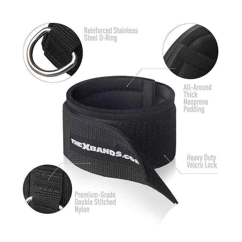 2 Neoprene padded Velcro ankle strap attachments - The X Bands