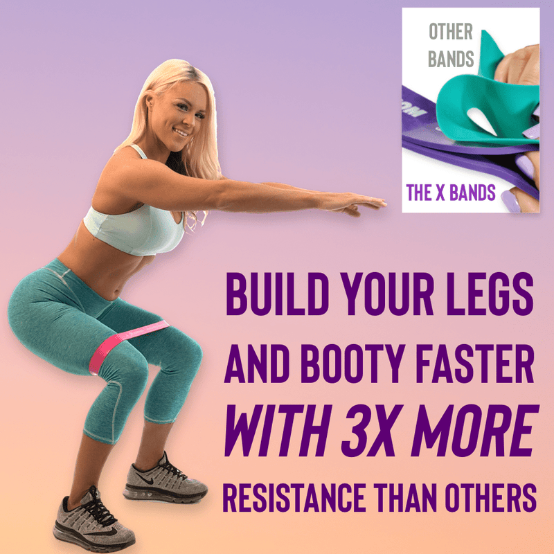 The X Bands resistance bands 5 Pink Booty building bands and Instructional workout guide book
